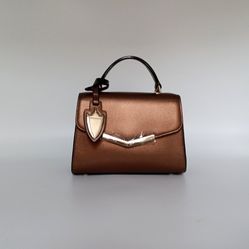 Ava Mini Satchel Malibu Bronze Leather Handbag Time's Arrow NWT